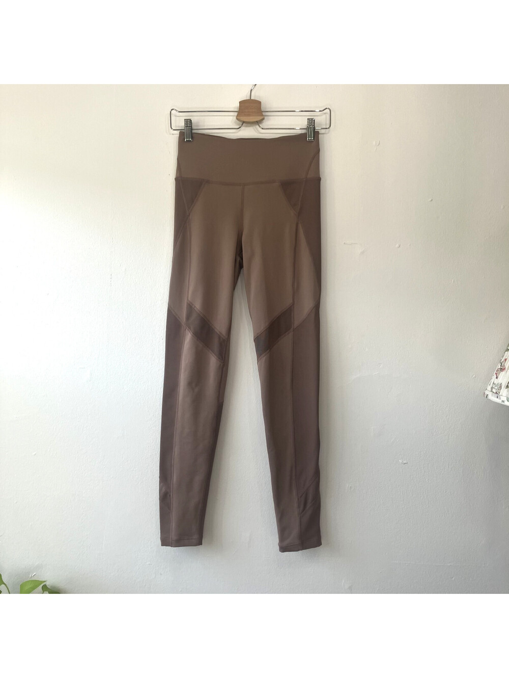 Free People Movement Lira Leggings Nude Mesh High Rise Yoga Pocket Small